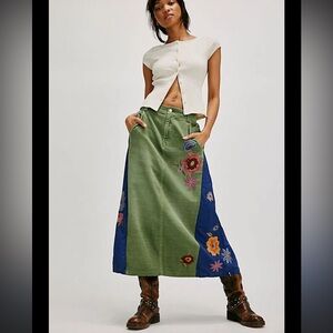 Free People Front Runner Maxi Skirt size S Euc